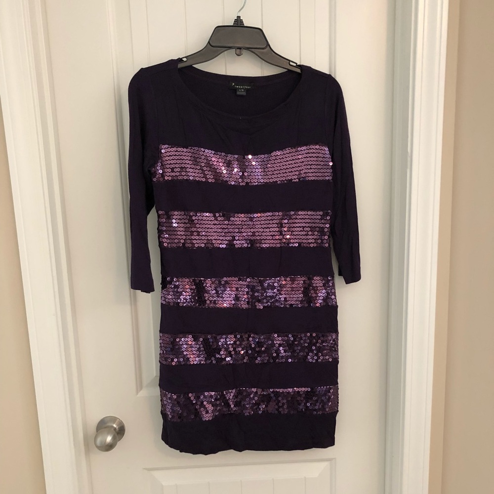 Forever 21 purple sequin tunic dress Large